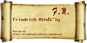 Friedrich Mihály névjegykártya