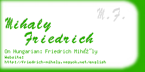 mihaly friedrich business card